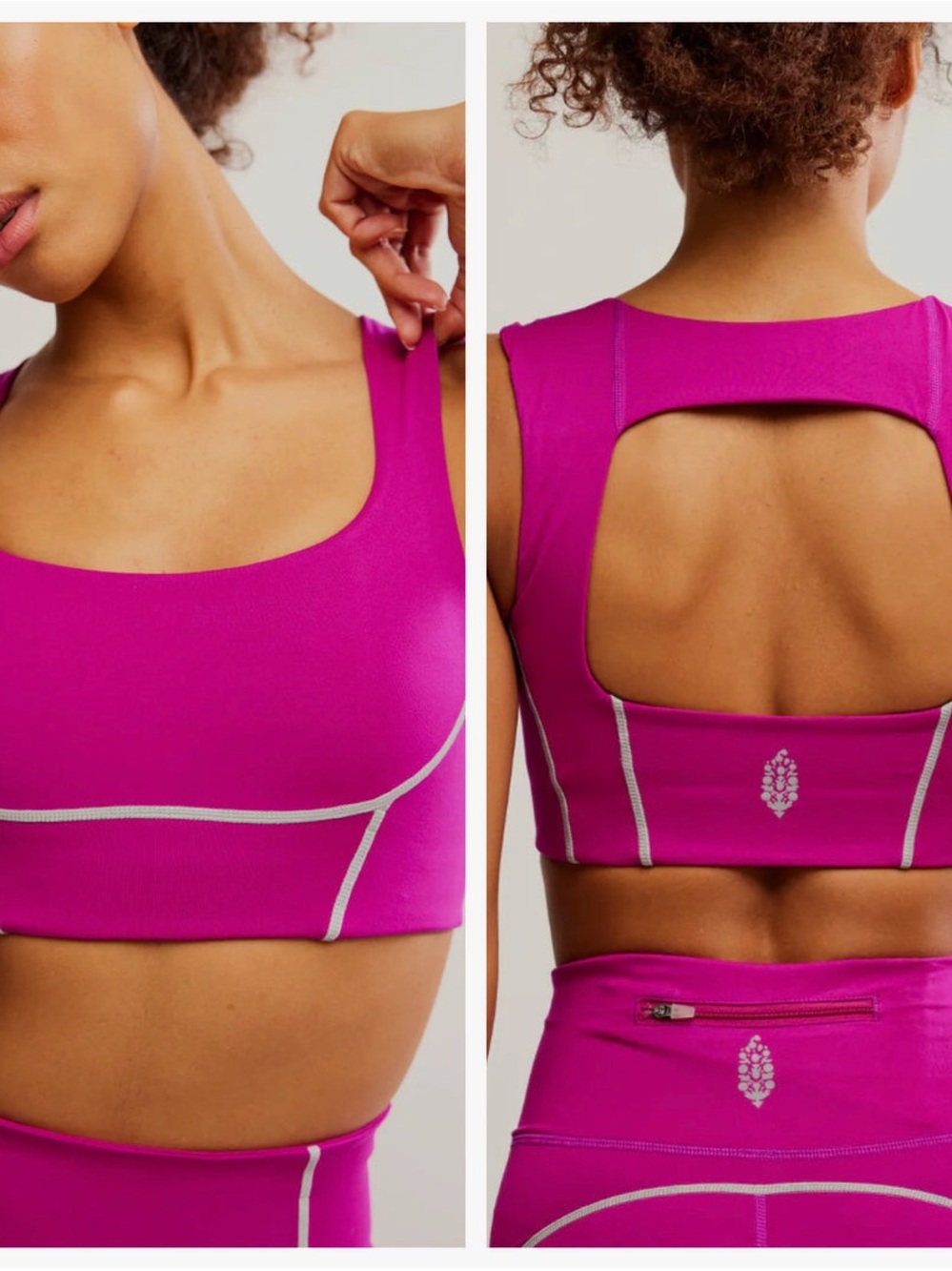 Free People FP Movement You’re A Peach Sports Bra Berry Blitz XS NWT
